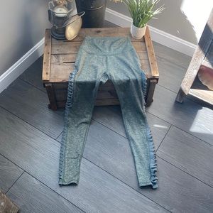 Aerie Gray Leggings with Ruffle Detail